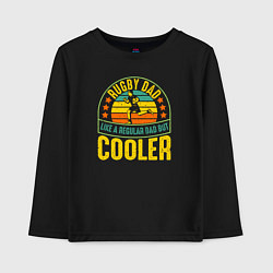 Детский лонгслив Папа регбист, это как обычный папа только круче