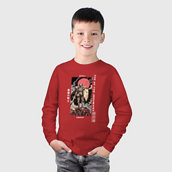 Лонгслив хлопковый детский Skull Knight, цвет: красный — фото 2