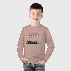 Лонгслив хлопковый детский Audi Concept Sketch, цвет: пыльно-розовый — фото 2