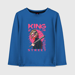 Лонгслив хлопковый детский Cyberpunk King of the street, цвет: синий