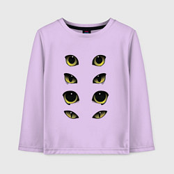 Лонгслив хлопковый детский Глаза хищников, цвет: лаванда