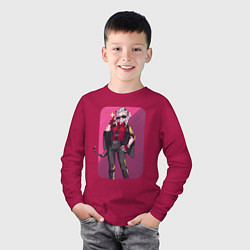 Лонгслив хлопковый детский Великолепная Джасти, цвет: маджента — фото 2