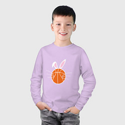 Лонгслив хлопковый детский Basketball Bunny, цвет: лаванда — фото 2
