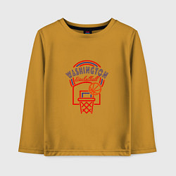 Лонгслив хлопковый детский Washington - Basketball, цвет: горчичный
