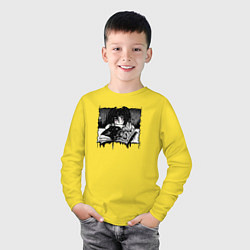 Лонгслив хлопковый детский Маленькая Ведьма с Книгой, цвет: желтый — фото 2