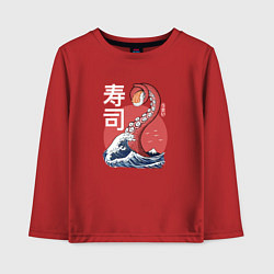 Лонгслив хлопковый детский Kraken Kawaii Sushi, цвет: красный