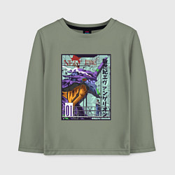 Детский лонгслив Евангелион eva 01 робот