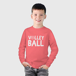 Лонгслив хлопковый детский Спорт Волейбол, цвет: коралловый — фото 2