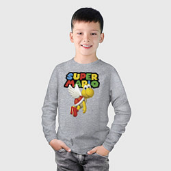 Лонгслив хлопковый детский Super Mario Koopa Troopa, цвет: меланж — фото 2