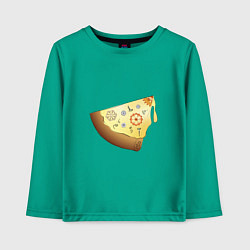 Лонгслив хлопковый детский Пицца в стиле стимпанк, цвет: зеленый