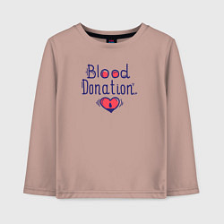 Лонгслив хлопковый детский Blood Donation, цвет: пыльно-розовый