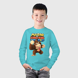 Лонгслив хлопковый детский Mario Donkey Kong Nintendo Gorilla, цвет: бирюзовый — фото 2
