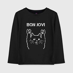 Детский лонгслив Bon Jovi Рок кот
