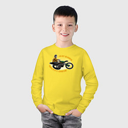 Лонгслив хлопковый детский Мотокросс Экстрим, цвет: желтый — фото 2
