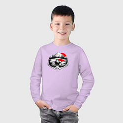 Лонгслив хлопковый детский Маска и Лыжи, цвет: лаванда — фото 2