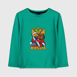 Детский лонгслив Хоккей - Russia