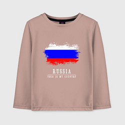 Детский лонгслив Россия моя страна