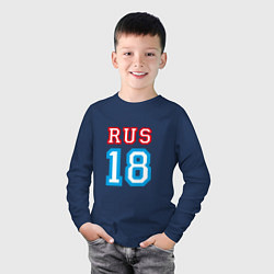 Лонгслив хлопковый детский RUS 18, цвет: тёмно-синий — фото 2