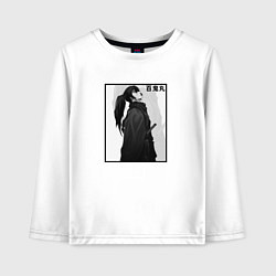 Лонгслив хлопковый детский Задумчивый Хяккимару, цвет: белый