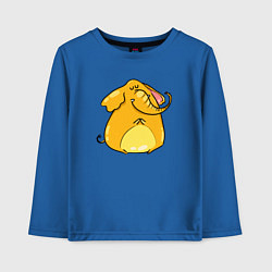 Лонгслив хлопковый детский Желтый слон, цвет: синий