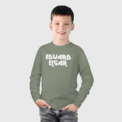 Лонгслив хлопковый детский Эдуард Элгар, цвет: авокадо — фото 2
