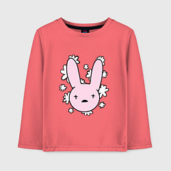 Лонгслив хлопковый детский Bad Bunny Floral Bunny, цвет: коралловый