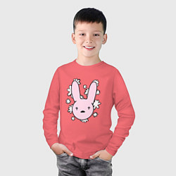 Лонгслив хлопковый детский Bad Bunny Floral Bunny, цвет: коралловый — фото 2