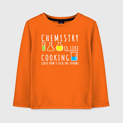 Детский лонгслив Химия похожа на кулинарию