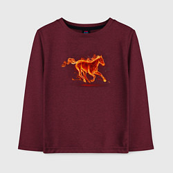Детский лонгслив Fire horse огненная лошадь