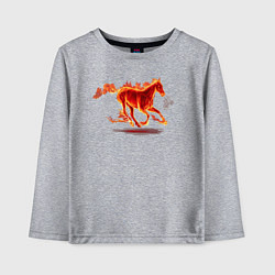 Лонгслив хлопковый детский Fire horse огненная лошадь, цвет: меланж