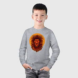 Лонгслив хлопковый детский Солнечный лев, цвет: меланж — фото 2