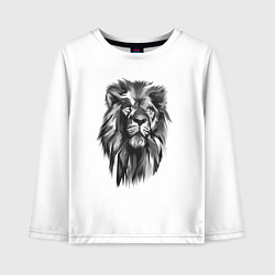 Детский лонгслив Черно-белая голова льва