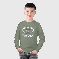 Лонгслив хлопковый детский TOYOTA 3D Logo, цвет: авокадо — фото 2