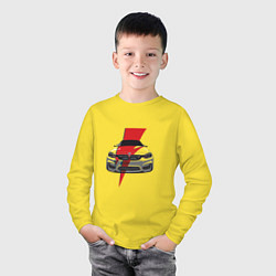 Лонгслив хлопковый детский BMW Flash, цвет: желтый — фото 2