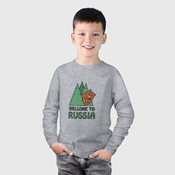 Лонгслив хлопковый детский Welcome - Russia, цвет: меланж — фото 2