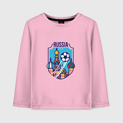 Лонгслив хлопковый детский Russia 2018, цвет: светло-розовый