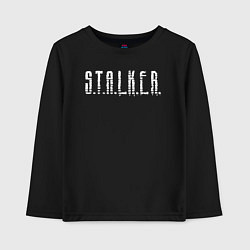 Лонгслив хлопковый детский S T A L K E R - Logo, цвет: черный