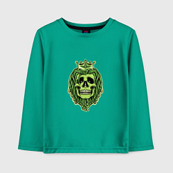 Детский лонгслив Green Skull