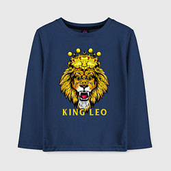 Лонгслив хлопковый детский KING LEO Король Лев, цвет: тёмно-синий