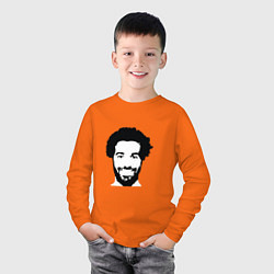 Лонгслив хлопковый детский Salah Face, цвет: оранжевый — фото 2