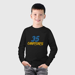 Лонгслив хлопковый детский 35 Champions, цвет: черный — фото 2