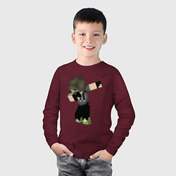 Лонгслив хлопковый детский Minecraft Dab Hero, цвет: меланж-бордовый — фото 2