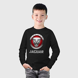 Лонгслив хлопковый детский JAGUAR Jaguar, цвет: черный — фото 2