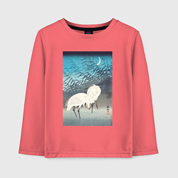 Детский лонгслив Egrets and Reeds in Moonlight