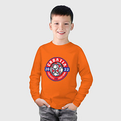 Лонгслив хлопковый детский Croatia 2022, цвет: оранжевый — фото 2