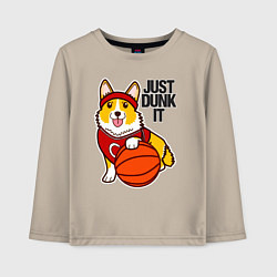 Детский лонгслив JUST DUNK IT корги