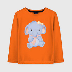 Лонгслив хлопковый детский Милый Слонёнок С Шарфом, цвет: оранжевый