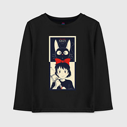 Лонгслив хлопковый детский Kiki Service, цвет: черный