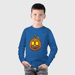 Лонгслив хлопковый детский Сумасшедший Хэллоуин, цвет: синий — фото 2