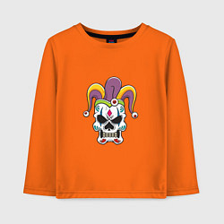 Лонгслив хлопковый детский Skull Joker, цвет: оранжевый